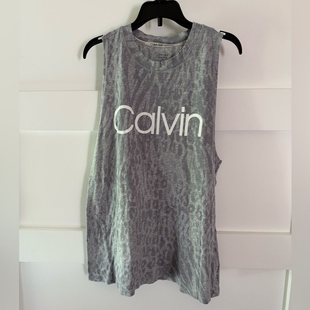 Calvin Klein Performance Gray Leopard Muscle Tee